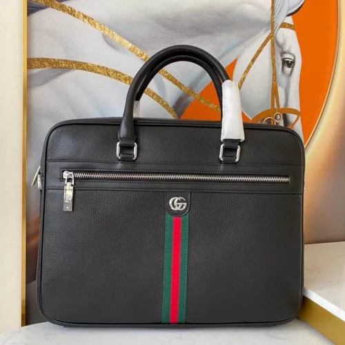 11 Gucci Original Briefcase Men Authentic Leather Luxury
