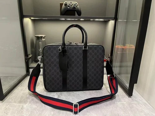 11 Gucci Original Briefcase Men Authentic Leather Luxury