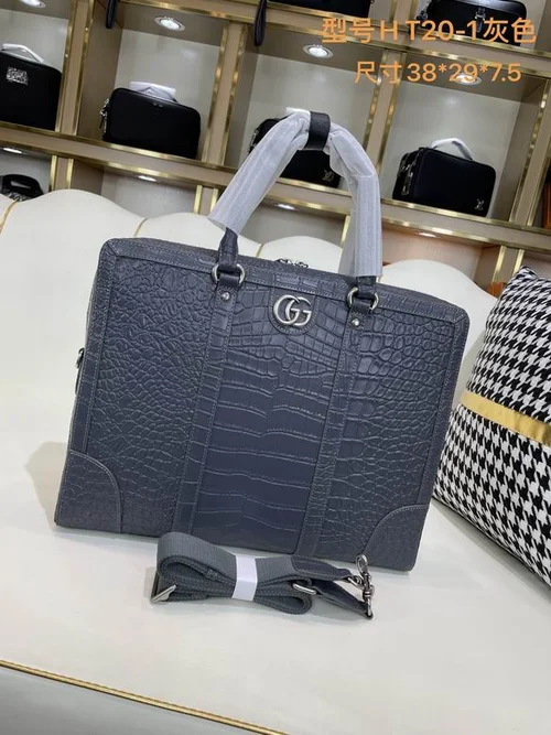 11 Gucci Original Briefcase Men Authentic Leather Luxury