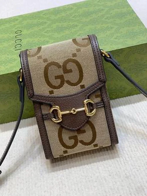 11 Gucci Original Cell Phone Bag Mini Authentic GG Canvas