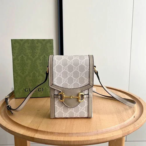 11 Gucci Original Cell Phone Bag Mini Authentic GG Canvas