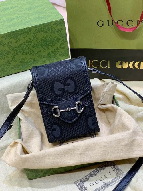 11 Gucci Original Cell Phone Bag Mini Authentic GG Canvas