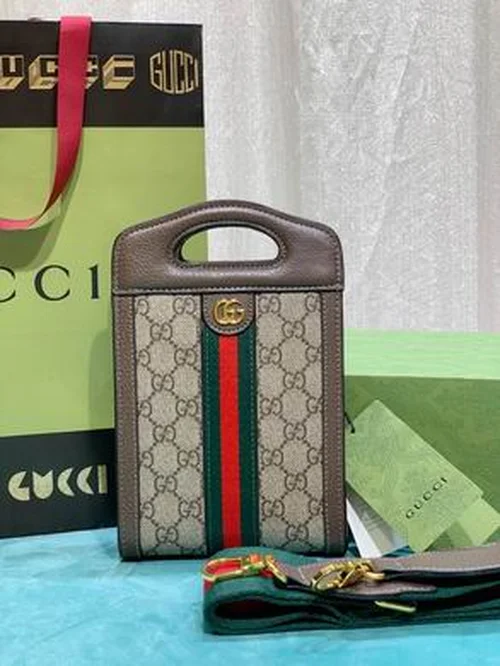 11 Gucci Original Cell Phone Bag Mini Authentic GG Canvas