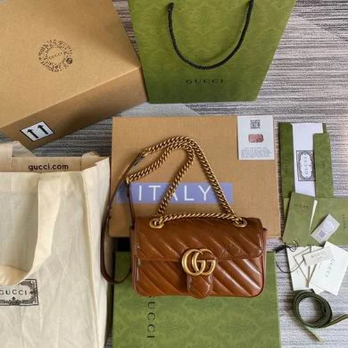 Gucci Original GG Marmont Medium Authentic Quilted Luxury