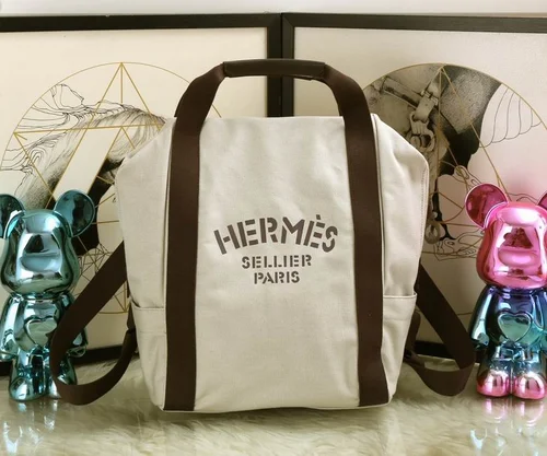 Hermes Original Backpack Large Authentic Canvas Leather