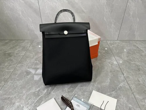 Hermes Original Herbag Zip Authentic Canvas Leather