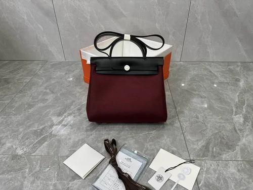 Hermes Original Herbag Zip Authentic Canvas Leather