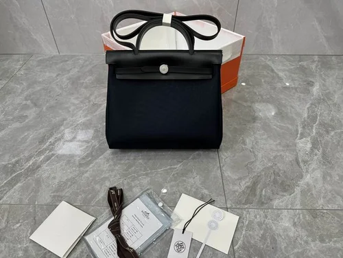 Hermes Original Herbag Zip Authentic Canvas Leather