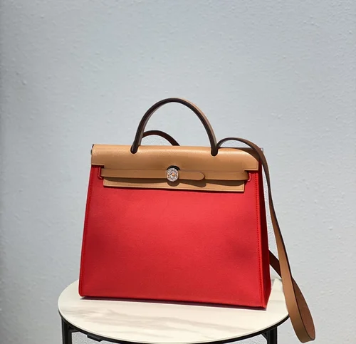 Hermes Original Herbag Zip Authentic Canvas Leather