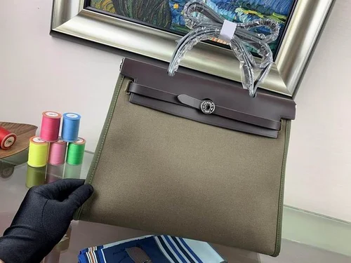 Hermes Original Herbag Zip Authentic Canvas Leather