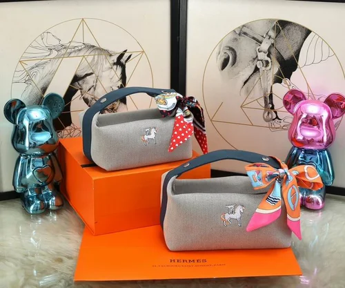 Hermes Original Trousse Bride A Brac Authentic Canvas Pouch