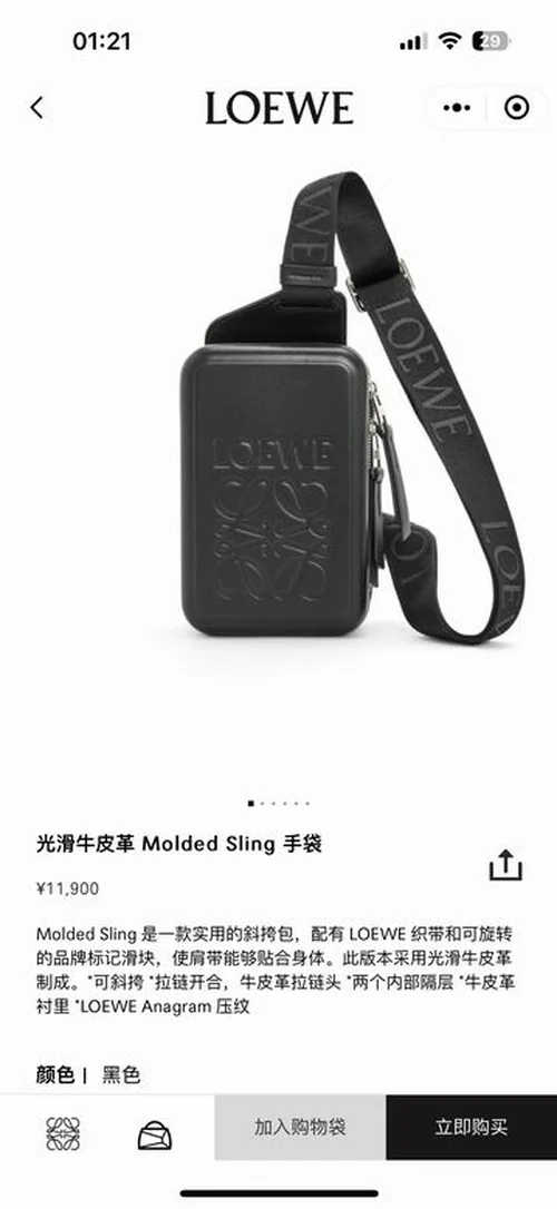 Loewe Original Molded Sling Bag Authentic Leather Luxury