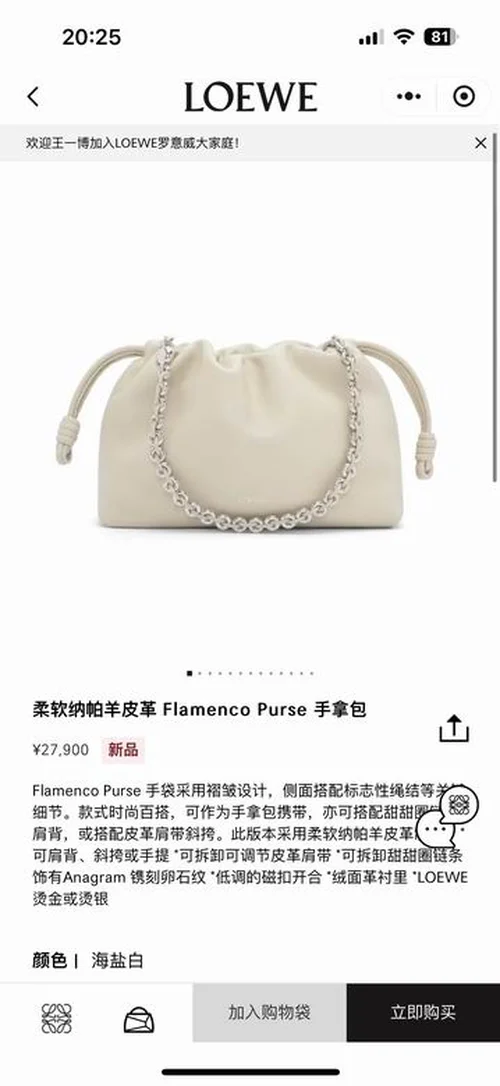 Loewe Original Underarm Bag Authentic Anagram Leather