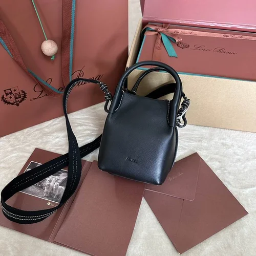 Loro Piana Original Bucket Bag Authentic Linen Leather