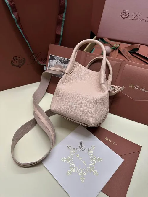 Loro Piana Original Bucket Bag Authentic Linen Leather