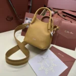 Loro Piana Original Bucket Bag Authentic Linen Leather