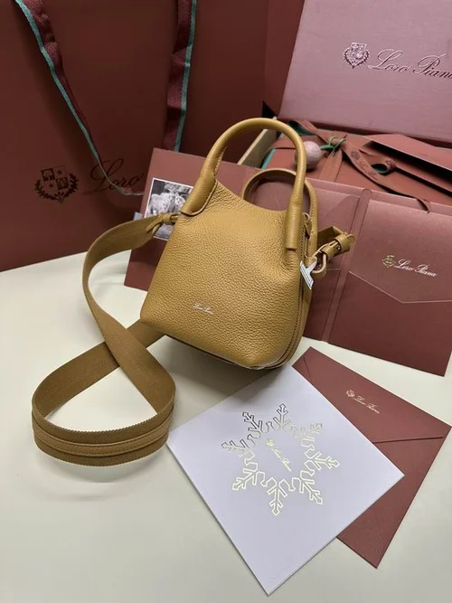 Loro Piana Original Bucket Bag Authentic Linen Leather