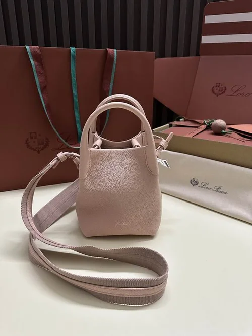 Loro Piana Original Bucket Bag Authentic Linen Leather