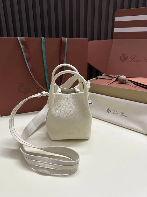 Loro Piana Original Bucket Bag Authentic Linen Leather