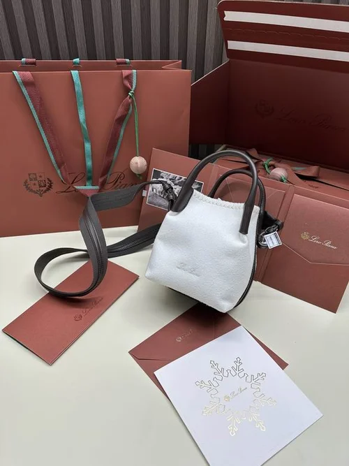 Loro Piana Original Bucket Bag Authentic Linen Leather