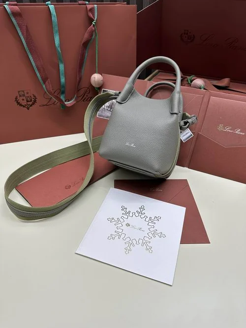 Loro Piana Original Bucket Bag Authentic Linen Leather