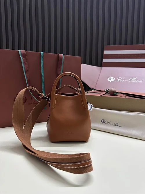 Loro Piana Original Bucket Bag Authentic Linen Leather