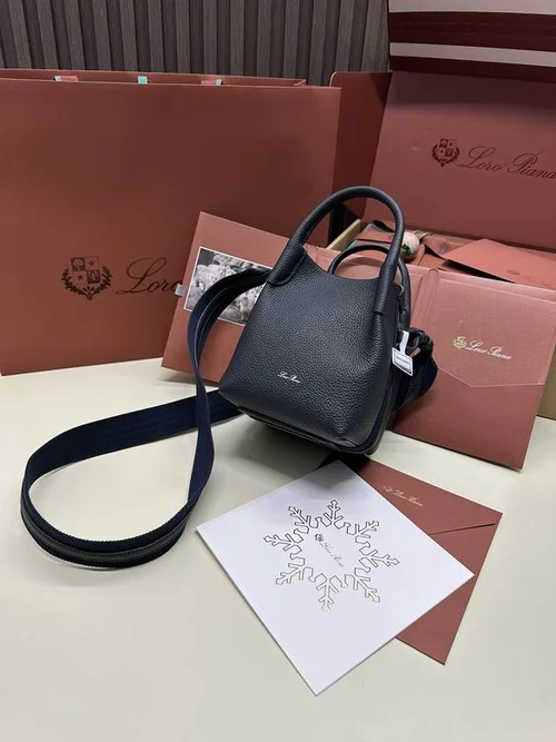 Loro Piana Original Bucket Bag Authentic Linen Leather