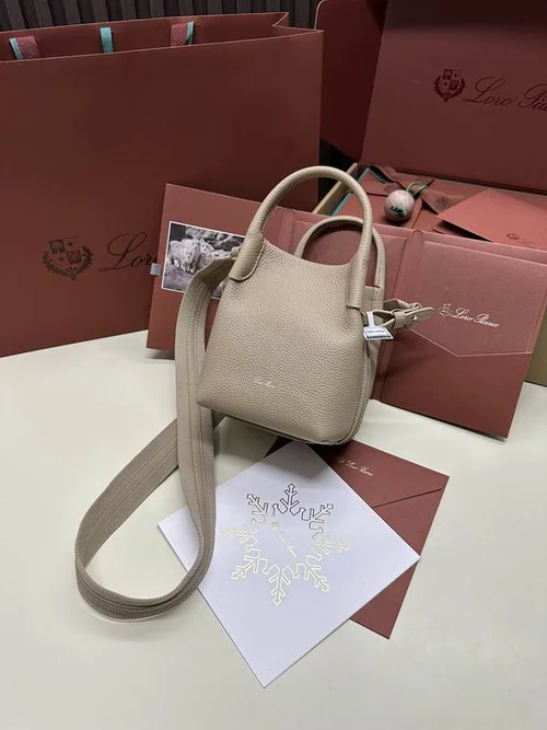 Loro Piana Original Bucket Bag Authentic Linen Leather