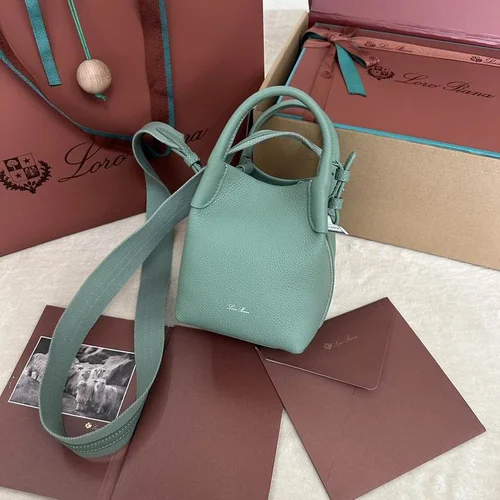 Loro Piana Original Bucket Bag Authentic Linen Leather