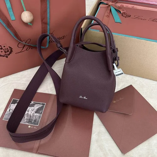 Loro Piana Original Bucket Bag Authentic Linen Leather