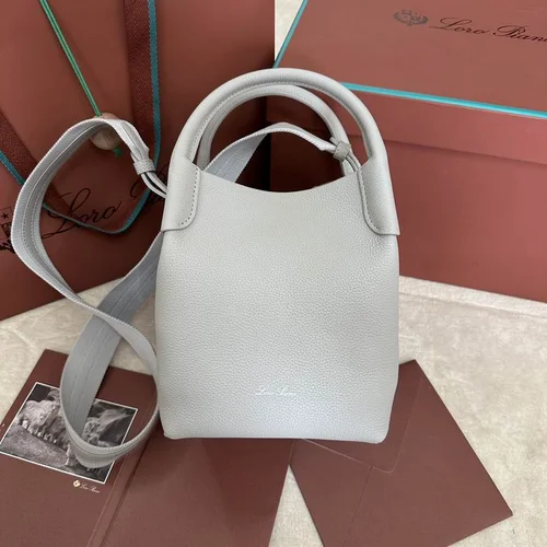 Loro Piana Original Bucket Bag Authentic Linen Leather