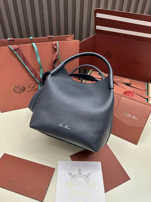 Loro Piana Original Bucket Bag Authentic Linen Leather