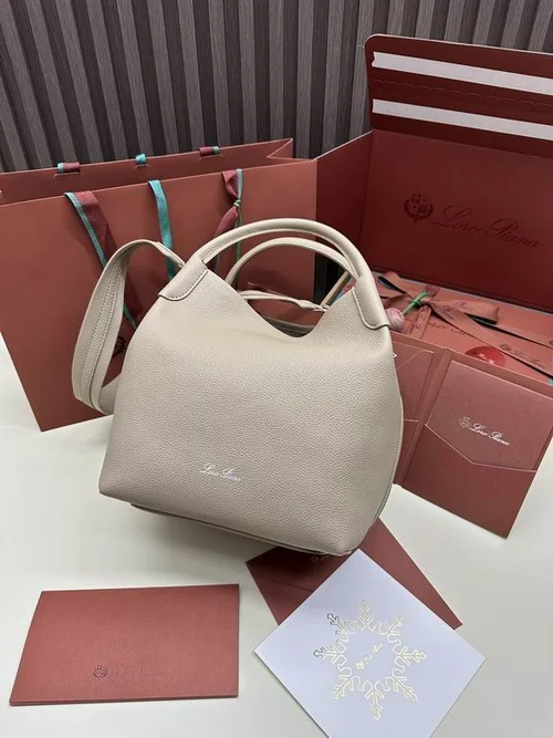 Loro Piana Original Bucket Bag Authentic Linen Leather