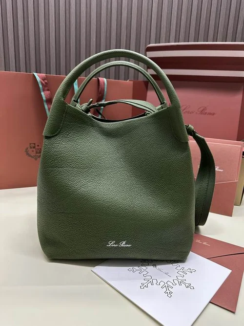 Loro Piana Original Bucket Bag Authentic Linen Leather