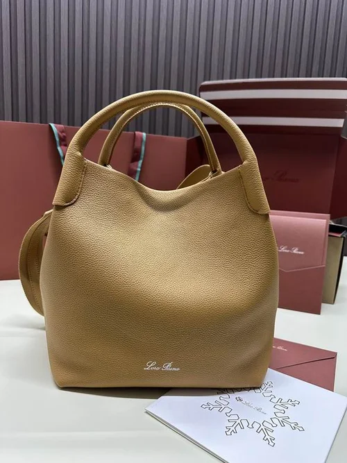 Loro Piana Original Bucket Bag Authentic Linen Leather