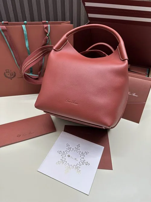 Loro Piana Original Bucket Bag Authentic Linen Leather