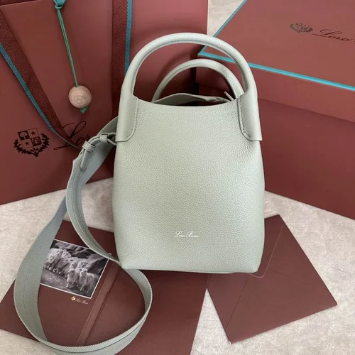 Loro Piana Original Bucket Bag Authentic Linen Leather