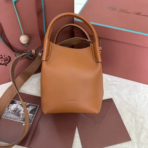 Loro Piana Original Bucket Bag Authentic Linen Leather