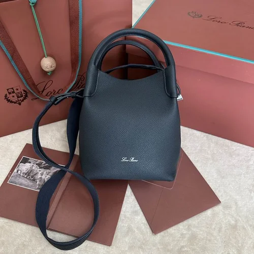 Loro Piana Original Bucket Bag Authentic Linen Leather