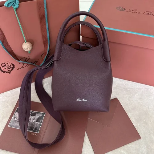 Loro Piana Original Bucket Bag Authentic Linen Leather