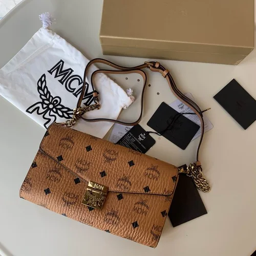 11 MCM Women's Shoulder Bags Luxury Visetos Coated Canvas