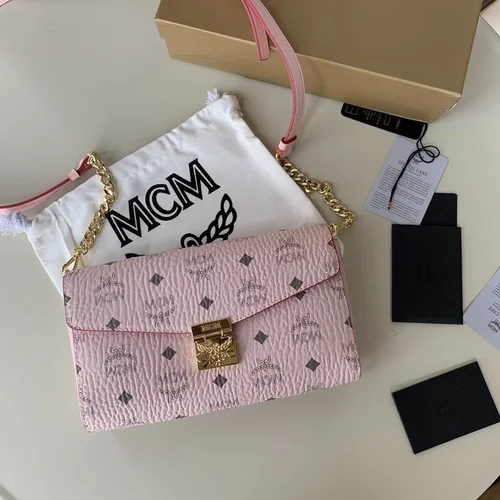 11 MCM Women's Shoulder Bags Luxury Visetos Coated Canvas