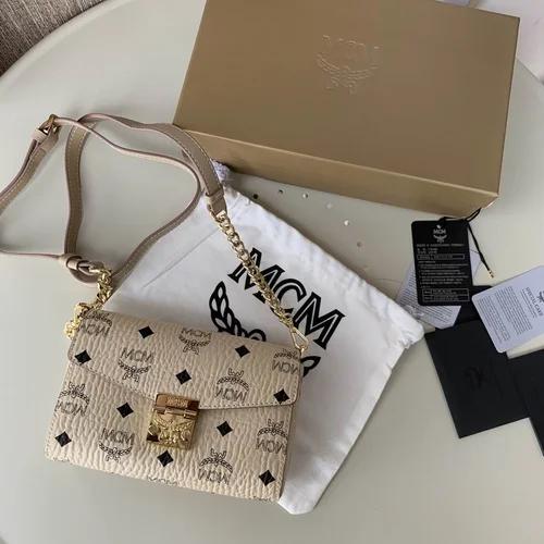 11 MCM Women's Shoulder Bags Luxury Visetos Coated Canvas