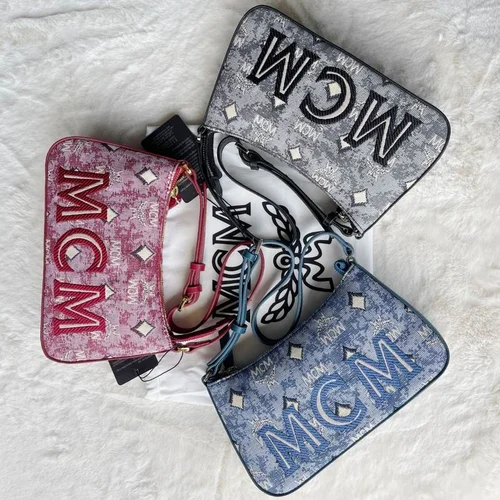 11 MCM Women's Shoulder Bags Luxury Visetos Coated Canvas