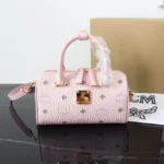 MCM Original Boston Pillow Bag Authentic Visetos Luxury