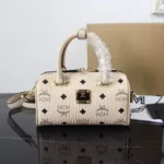 MCM Original Boston Pillow Bag Authentic Visetos Luxury