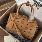 MCM Original Boston Pillow Bag Authentic Visetos Luxury