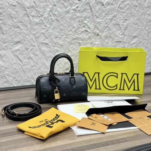 MCM Original Boston Pillow Bag Authentic Visetos Luxury