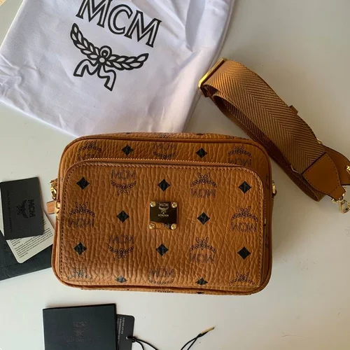 MCM Original Camera Bag Authentic Visetos Coated Canvas