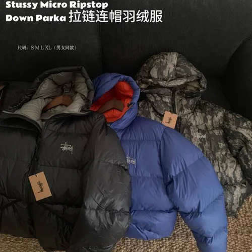 Stussy Down Jacket Streetwear Men's Puffer Sizes S-XL